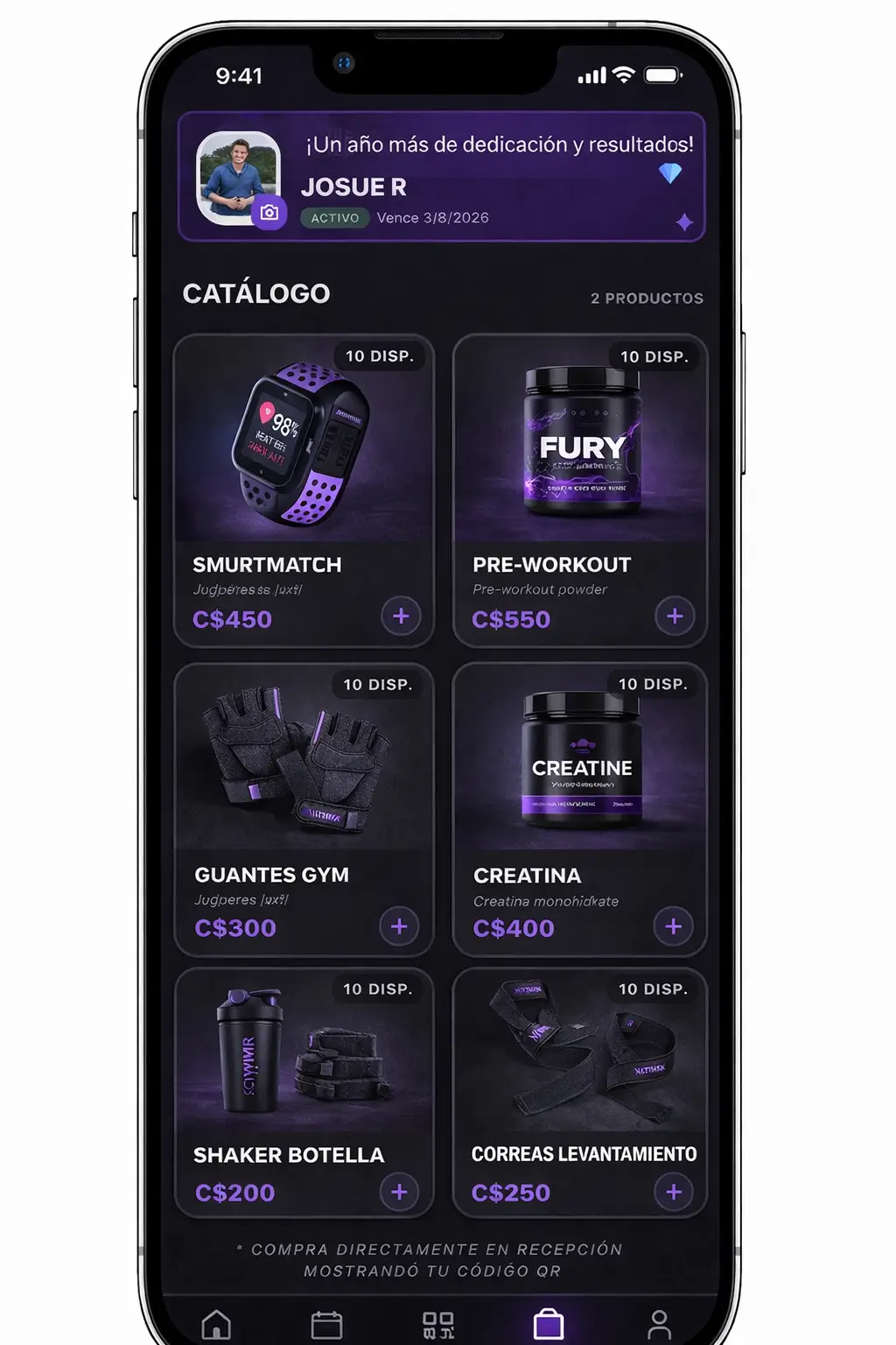 Online store and visual product catalog Integrated digital store — product sales from the app
