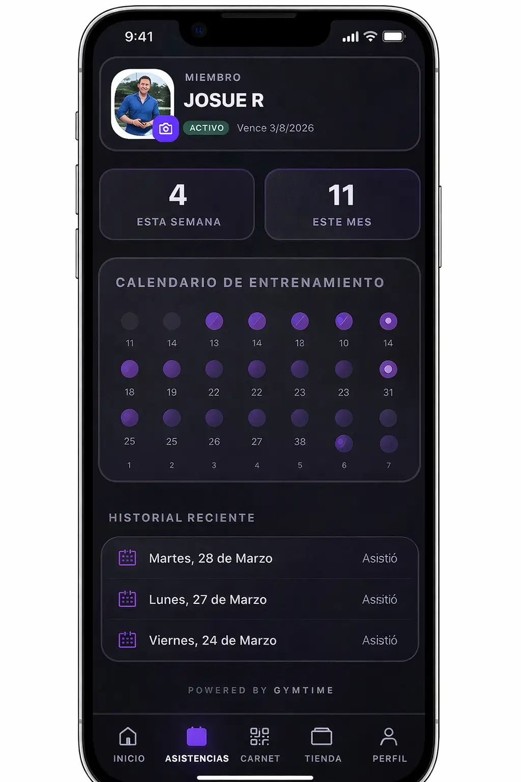 Attendance control app Client app — attendance and check-in control