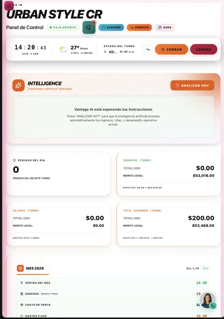 Gestión de tienda en tablet